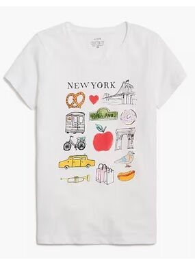 J Crew New York Graphic Tee - Women XXL White